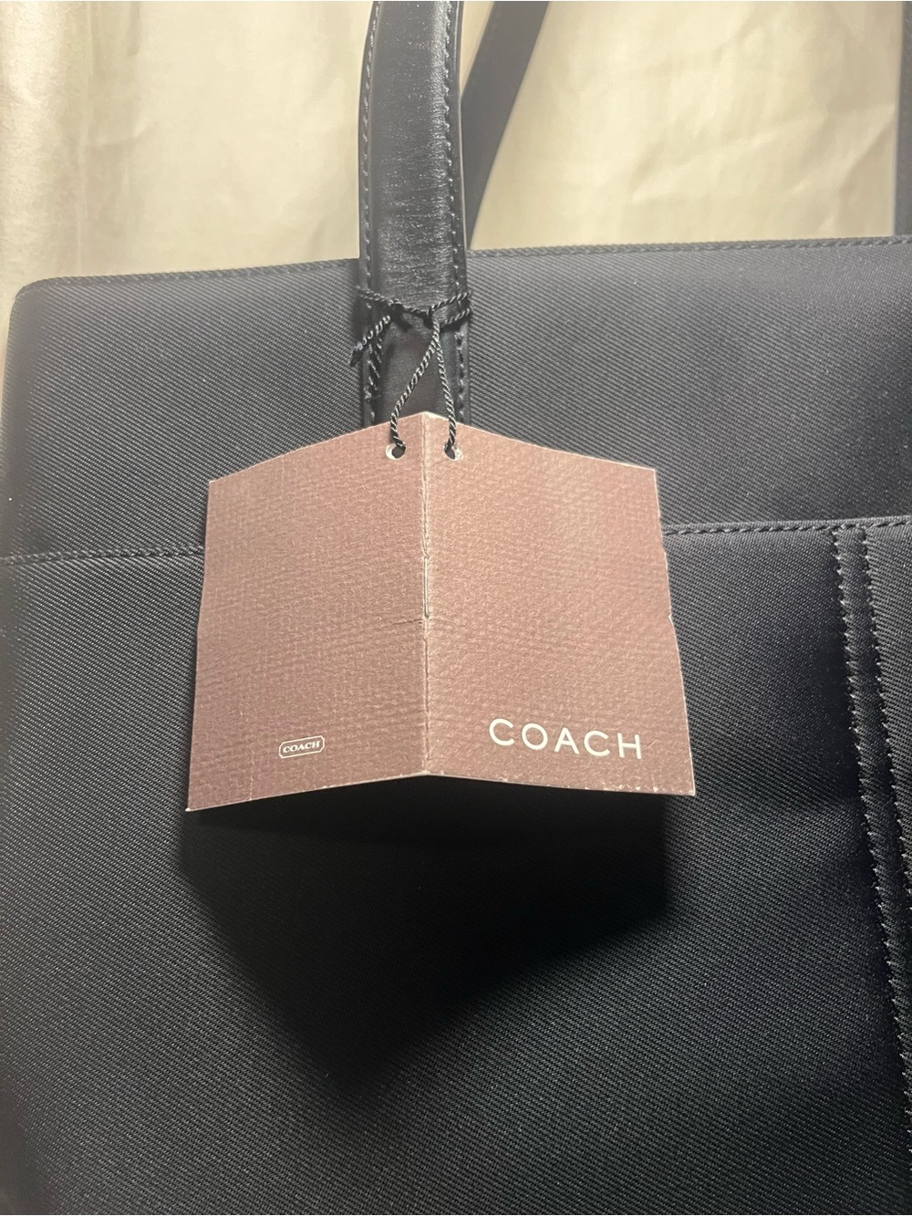 COACH Auth. | Large Black Tote with Leather Straps - Picture 4 of 15